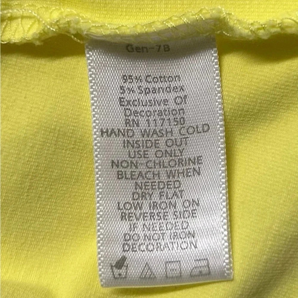 Quacker Factory Yellow Square Neck Sparkle Detail Tunic Top Tee Plus Size NWOT - Picture 8 of 9